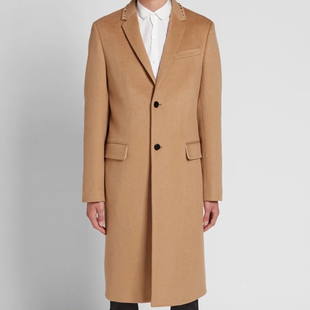 VALENTINO SINGLE BREASTED COAT WOOL AND CASHMERE STUDS SIZE 2 NEW TAGS $5890